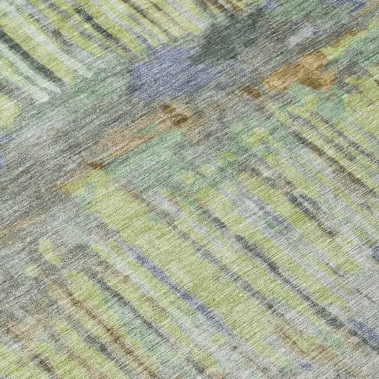 Khaki And Taupe Abstract Washable Indoor Outdoor Area Rug Photo 9