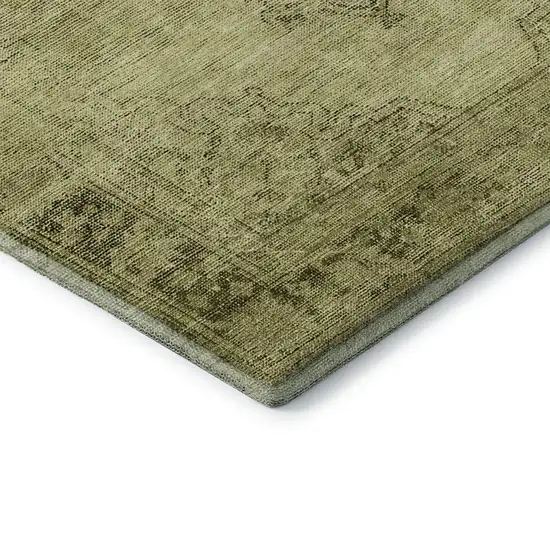 Khaki And Taupe Oriental Washable Area Rug With UV Protection Photo 7