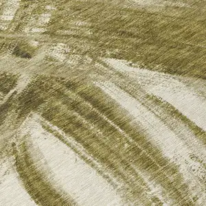 Photo of Khaki Beige And Brown Abstract Washable Indoor Outdoor Area Rug