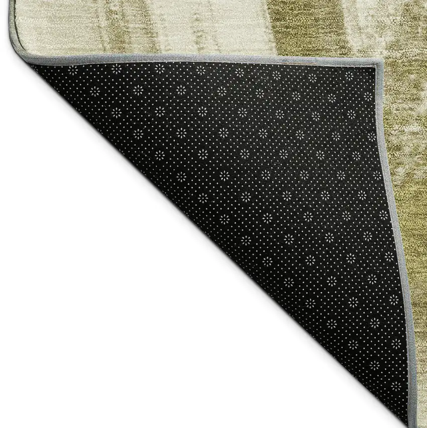 Khaki Beige And Brown Abstract Washable Indoor Outdoor Area Rug Photo 9