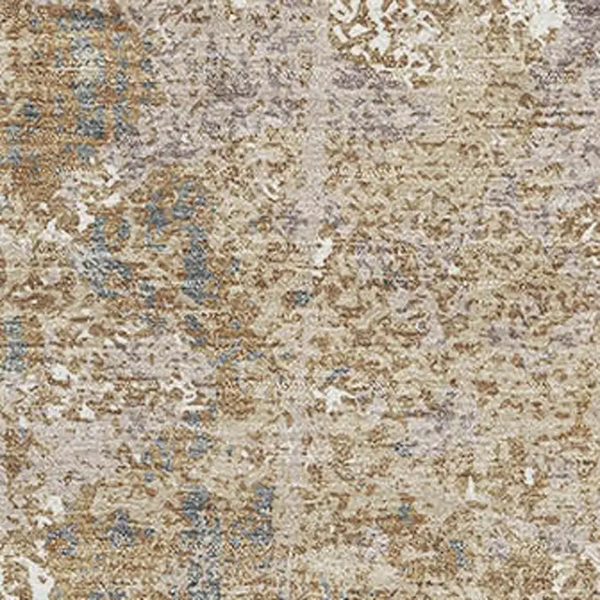 Khaki Beige And Charcoal Abstract Washable Area Rug With UV Protection Photo 2