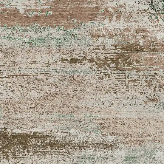 Khaki Beige And Ivory Abstract Washable Indoor Outdoor Area Rug Photo 3