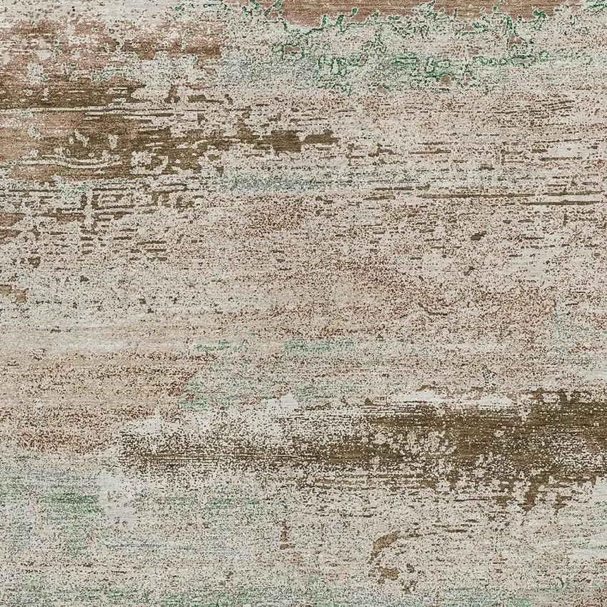 Khaki Beige And Ivory Abstract Washable Indoor Outdoor Area Rug Photo 3