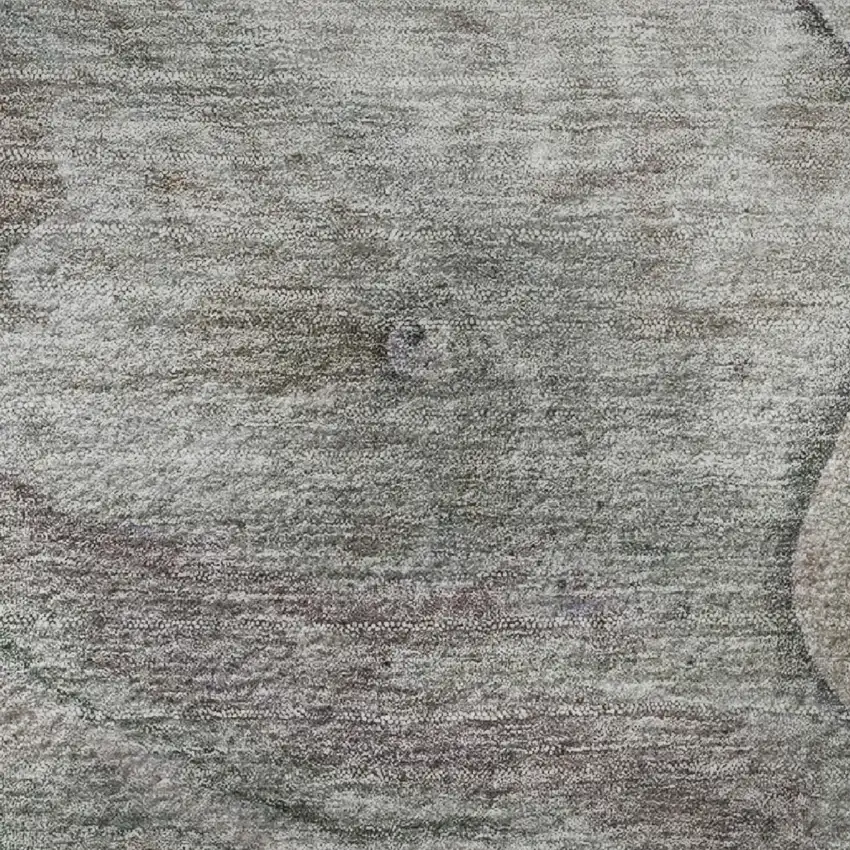 Khaki Beige And Purple Abstract Washable Area Rug With UV Protection Photo 8