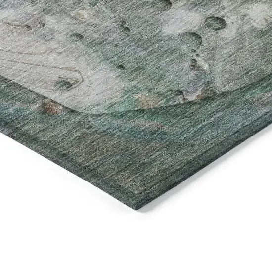 Khaki Beige And Purple Abstract Washable Indoor Outdoor Area Rug Photo 9