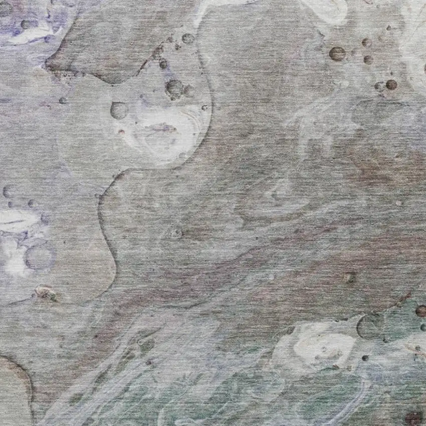 Khaki Beige And Purple Abstract Washable Indoor Outdoor Area Rug Photo 3