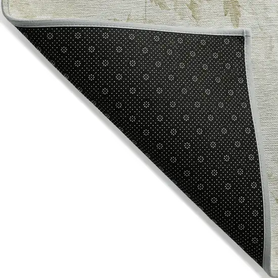 Khaki Beige And Tan Floral Washable Indoor Outdoor Area Rug Photo 2