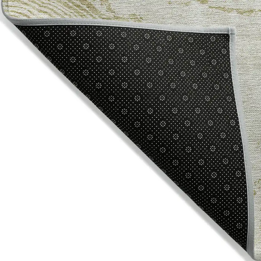 Khaki Beige And Taupe Abstract Washable Indoor Outdoor Area Rug Photo 2