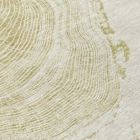 Khaki Beige And Taupe Abstract Washable Indoor Outdoor Area Rug Photo 4