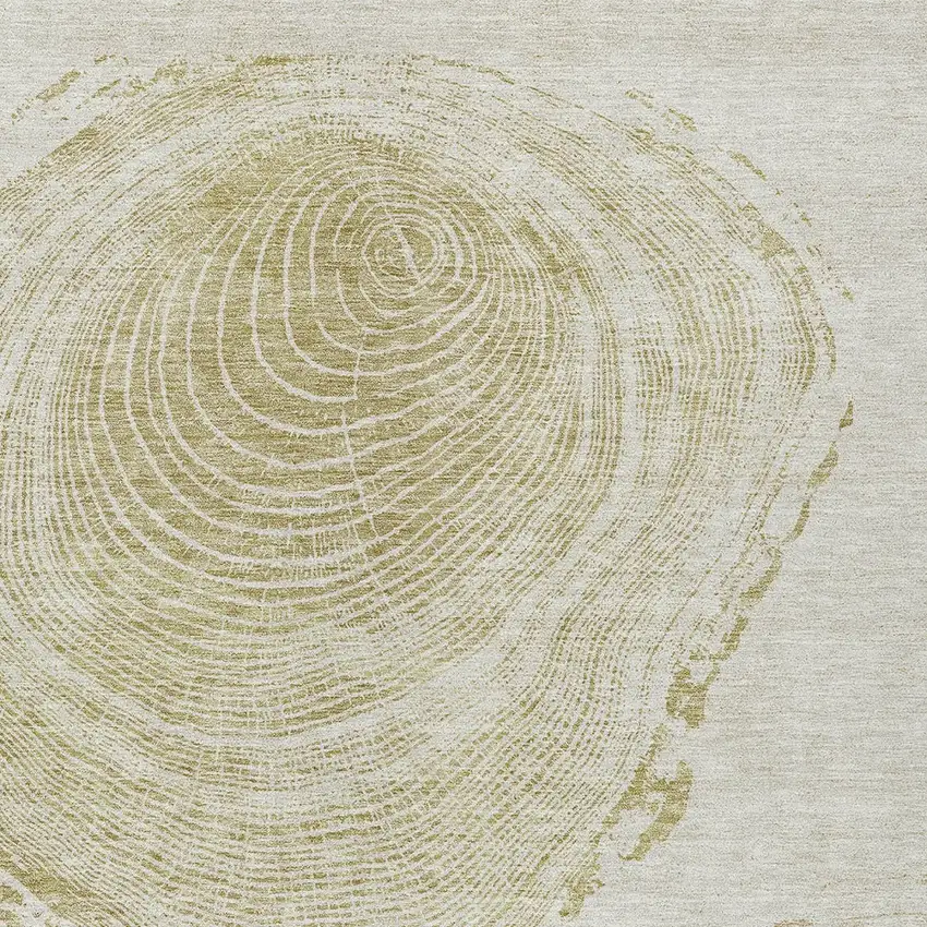 Khaki Beige And Taupe Abstract Washable Indoor Outdoor Area Rug Photo 5