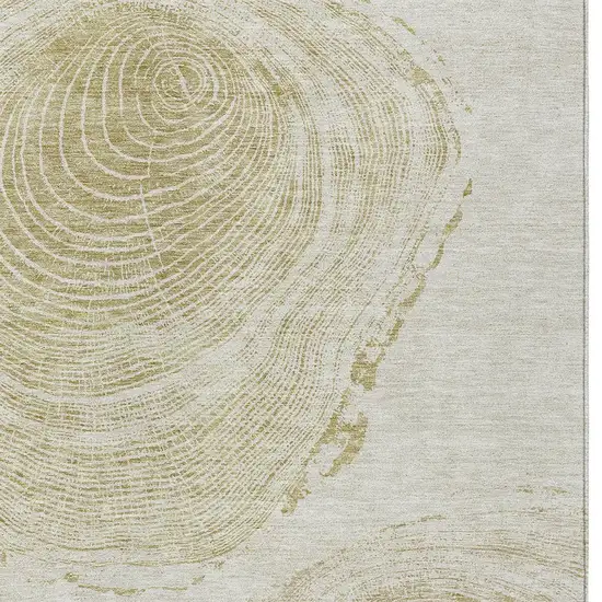 Khaki Beige And Taupe Abstract Washable Indoor Outdoor Area Rug Photo 6