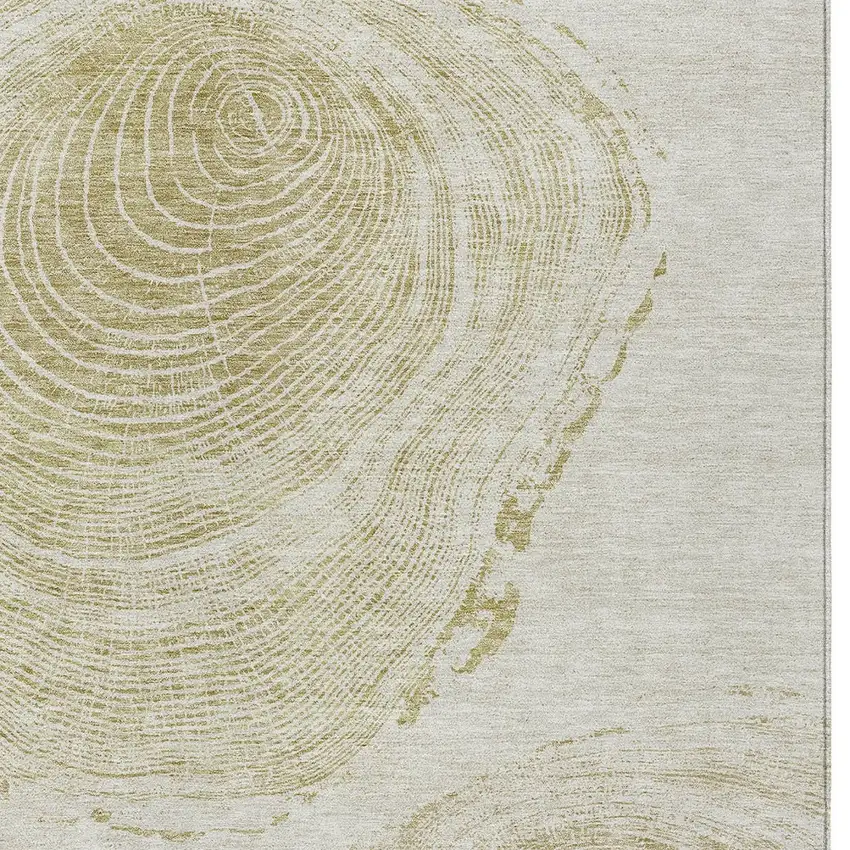 Khaki Beige And Taupe Abstract Washable Indoor Outdoor Area Rug Photo 6