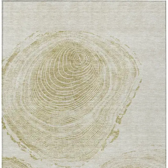 Khaki Beige And Taupe Abstract Washable Indoor Outdoor Area Rug Photo 7