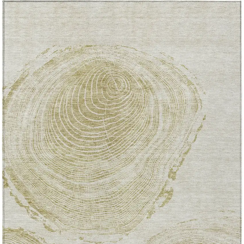 Khaki Beige And Taupe Abstract Washable Indoor Outdoor Area Rug Photo 7