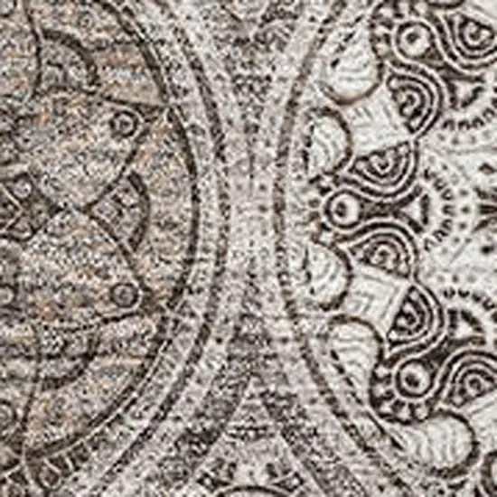 Khaki Beige And Taupe Ogee Washable Area Rug With UV Protection Photo 2