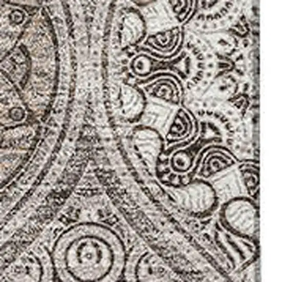 Khaki Beige And Taupe Ogee Washable Area Rug With UV Protection Photo 2