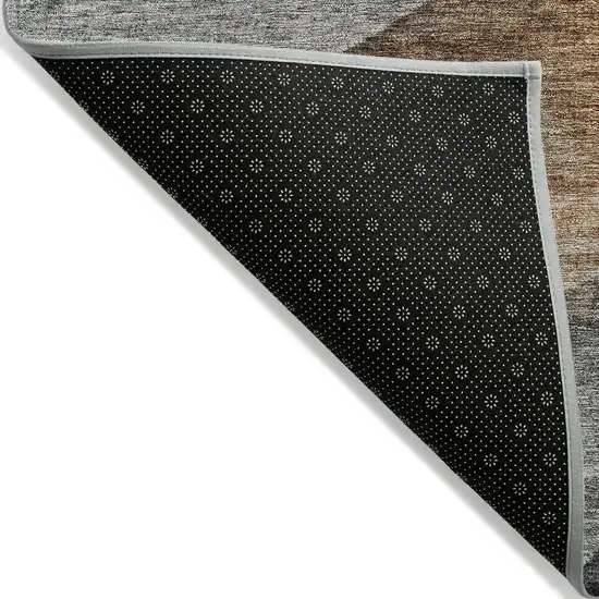 Khaki Black And Terra Cotta Abstract Washable Indoor Outdoor Area Rug Photo 4