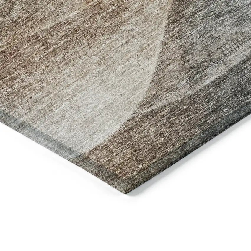 Khaki Black And Terra Cotta Abstract Washable Indoor Outdoor Area Rug Photo 5