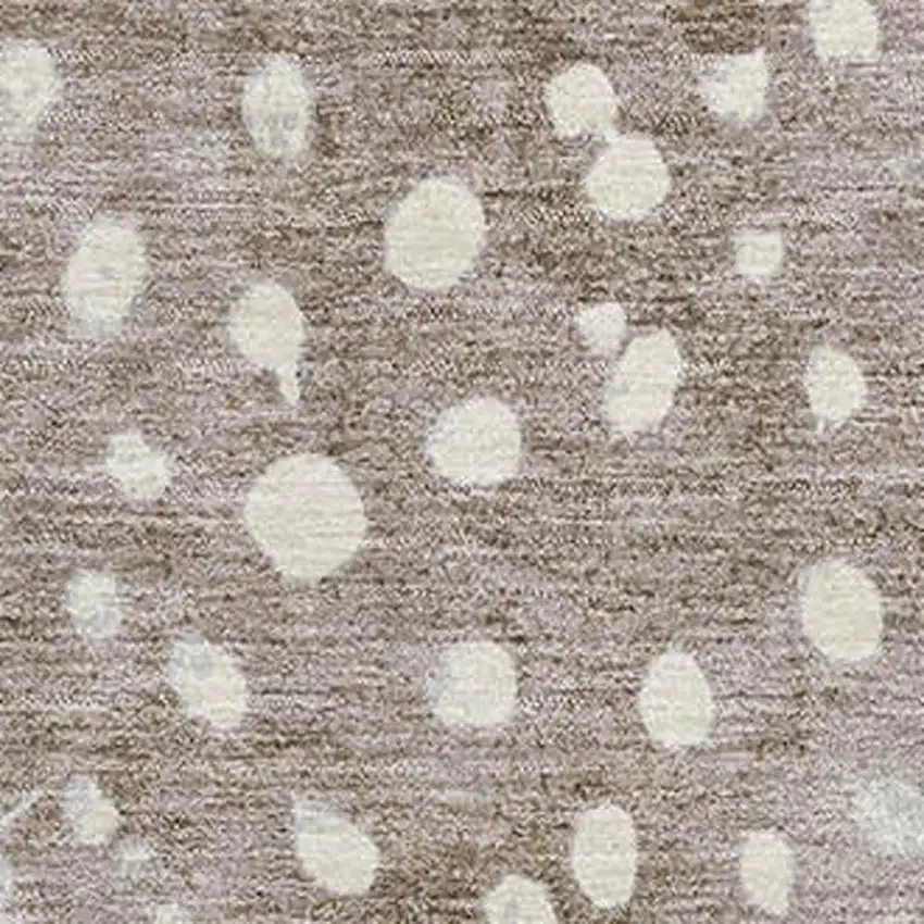 Khaki Blue And Ivory Polka Dot Washable Area Rug With UV Protection Photo 2