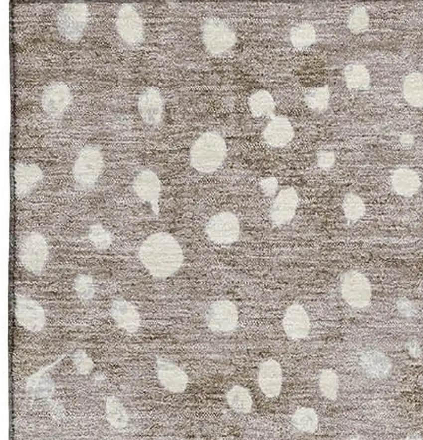 Khaki Blue And Ivory Polka Dot Washable Area Rug With UV Protection Photo 3