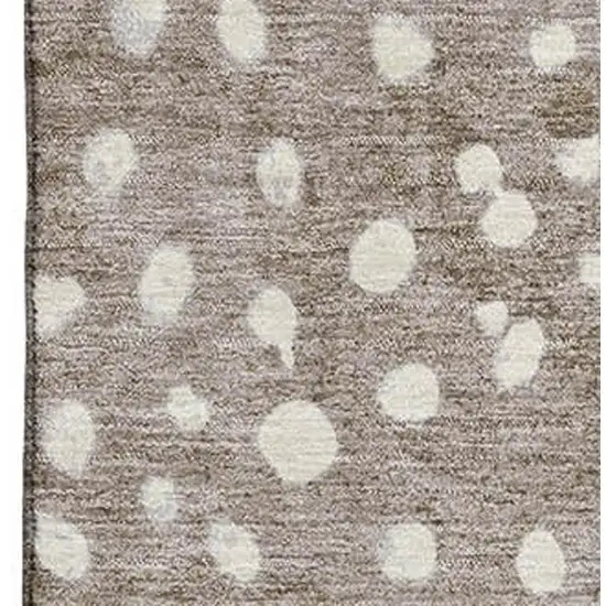 Khaki Blue And Ivory Polka Dot Washable Area Rug With UV Protection Photo 2