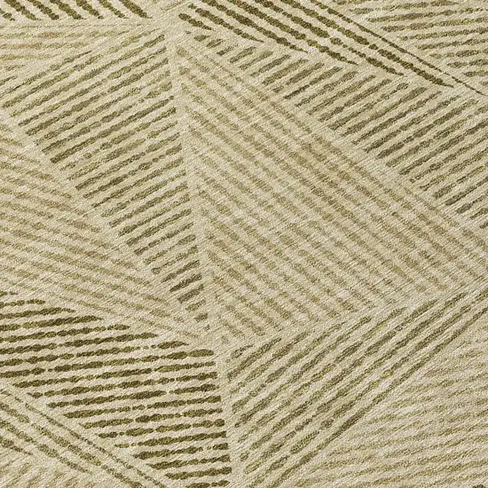 Khaki Brown And Beige Geometric Washable Indoor Outdoor Area Rug Photo 9