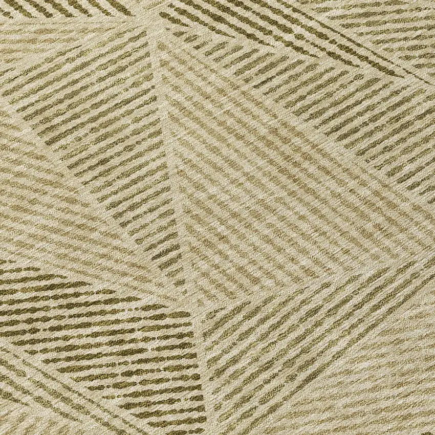 Khaki Brown And Beige Geometric Washable Indoor Outdoor Area Rug Photo 9