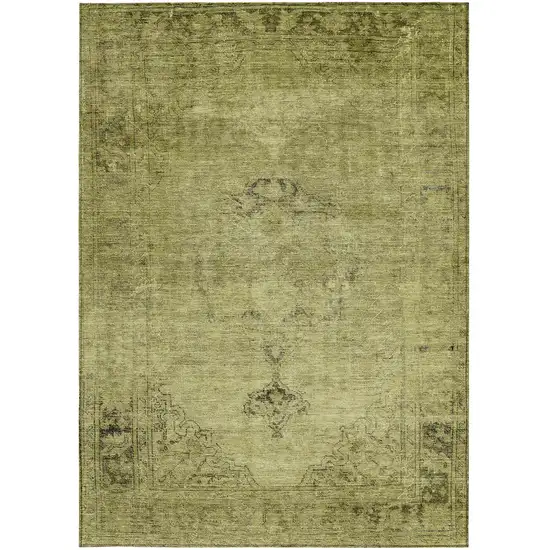 Khaki Brown And Taupe Oriental Washable Indoor Outdoor Area Rug Photo 6