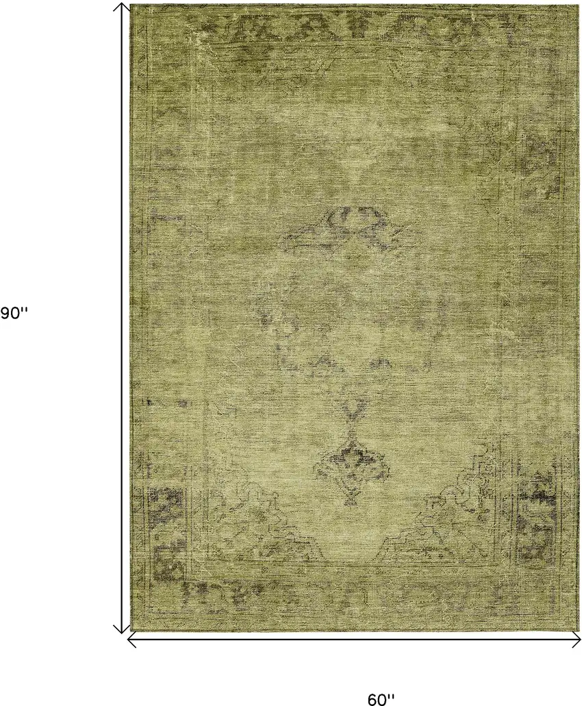 Khaki Brown And Taupe Oriental Washable Indoor Outdoor Area Rug Photo 3