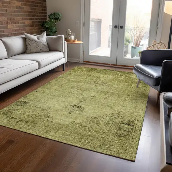 Khaki Brown And Taupe Oriental Washable Indoor Outdoor Area Rug Photo 8