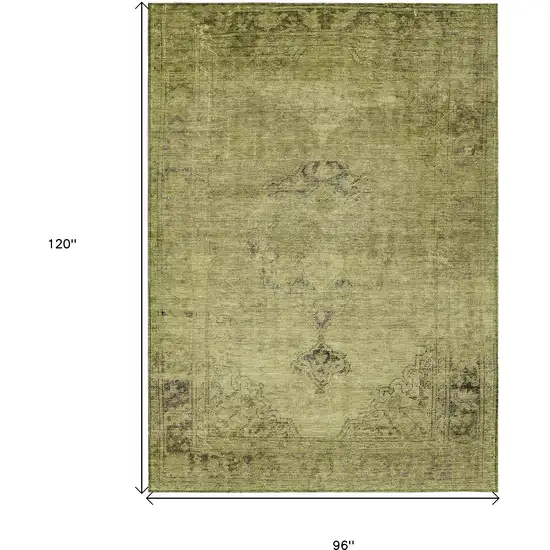 Khaki Brown And Taupe Oriental Washable Indoor Outdoor Area Rug Photo 3