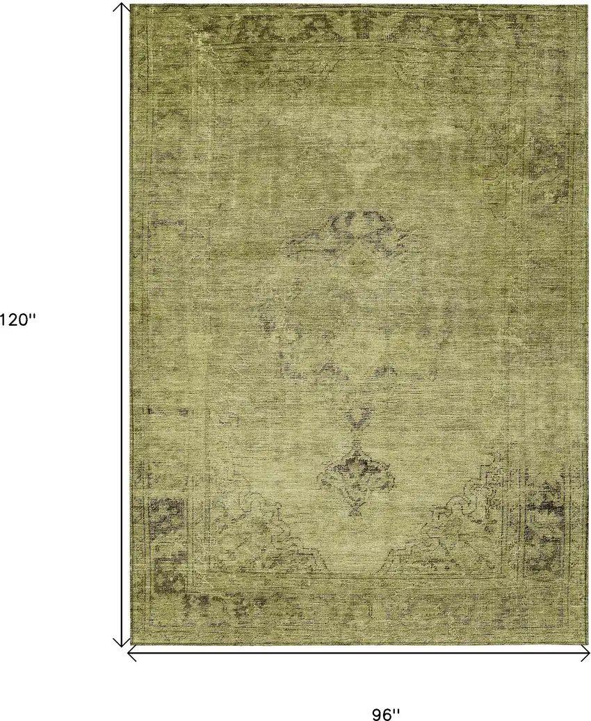 Khaki Brown And Taupe Oriental Washable Indoor Outdoor Area Rug Photo 3