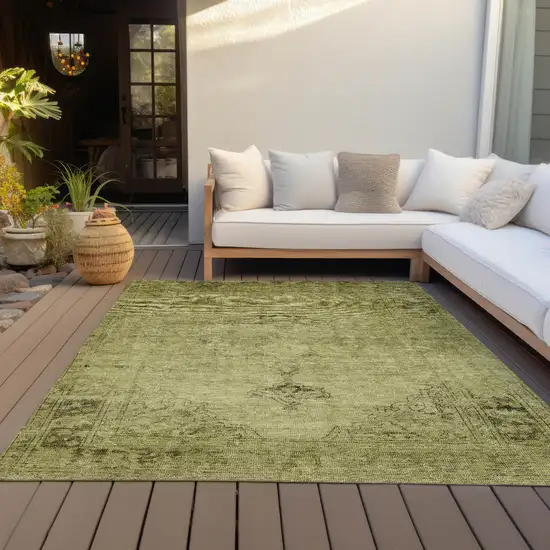 Khaki Brown And Taupe Oriental Washable Indoor Outdoor Area Rug Photo 6