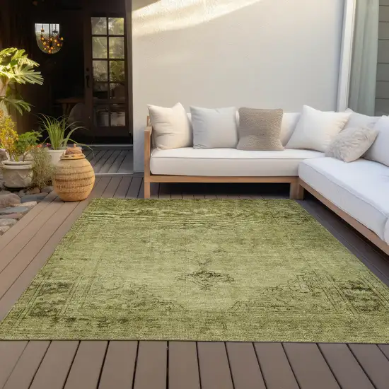Khaki Brown And Taupe Oriental Washable Indoor Outdoor Area Rug Photo 6