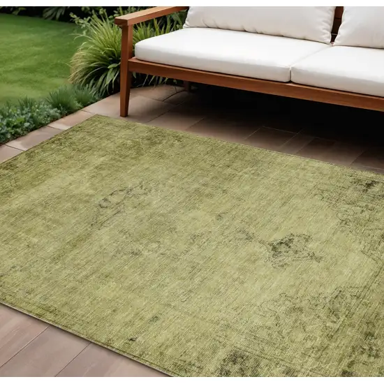 Khaki Brown And Taupe Oriental Washable Indoor Outdoor Area Rug Photo 1