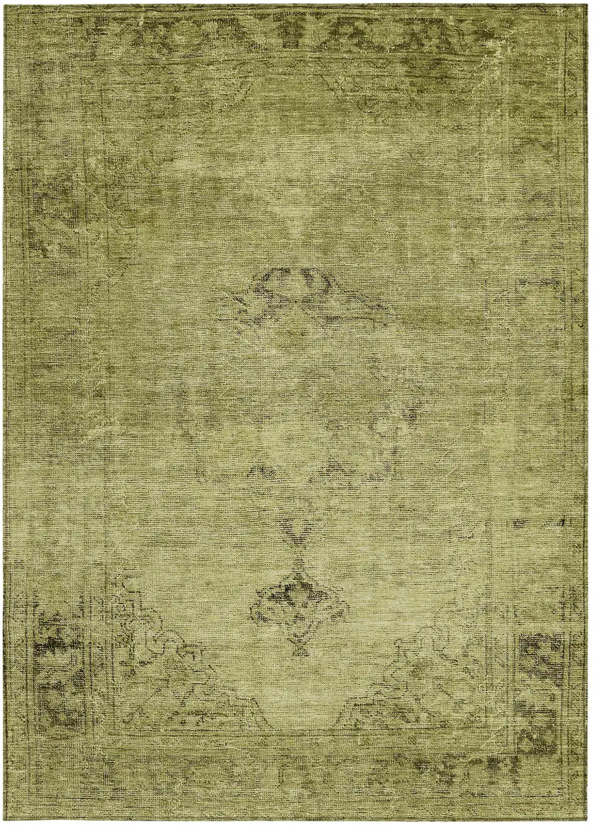 Khaki Brown And Taupe Oriental Washable Indoor Outdoor Area Rug Photo 5