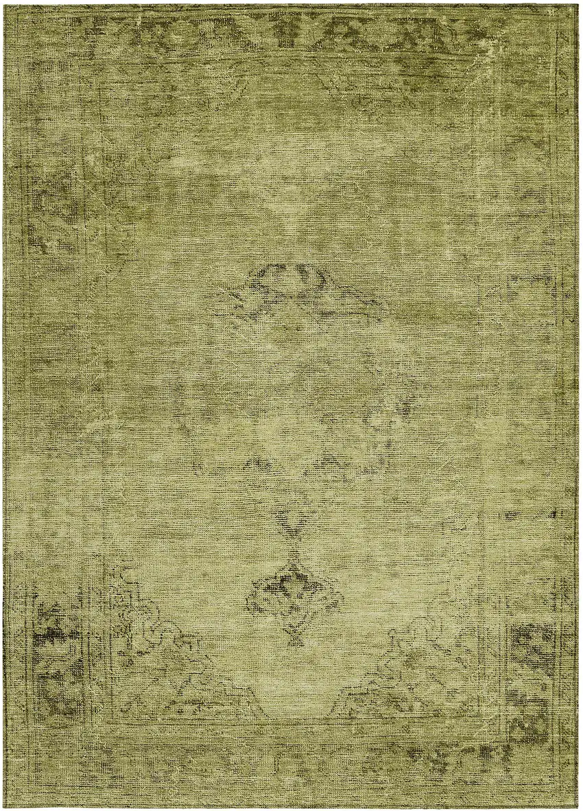 Khaki Brown And Taupe Oriental Washable Indoor Outdoor Area Rug Photo 5