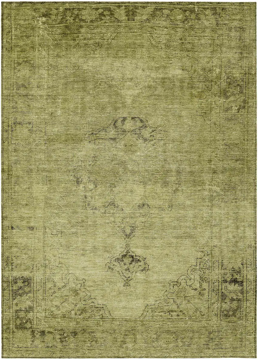Khaki Brown And Taupe Oriental Washable Indoor Outdoor Area Rug Photo 2