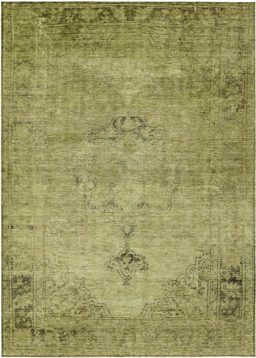 Khaki Brown And Taupe Oriental Washable Indoor Outdoor Area Rug Photo 2