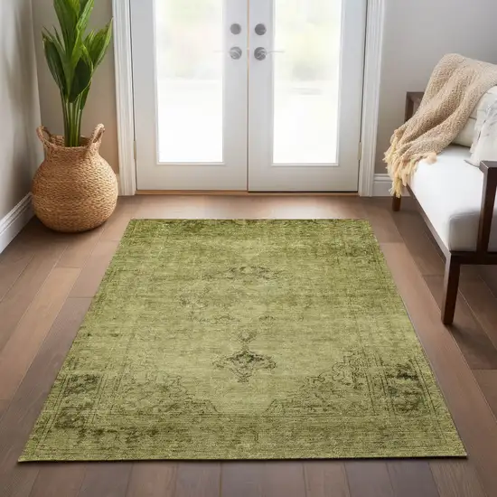 Khaki Brown And Taupe Oriental Washable Indoor Outdoor Area Rug Photo 8