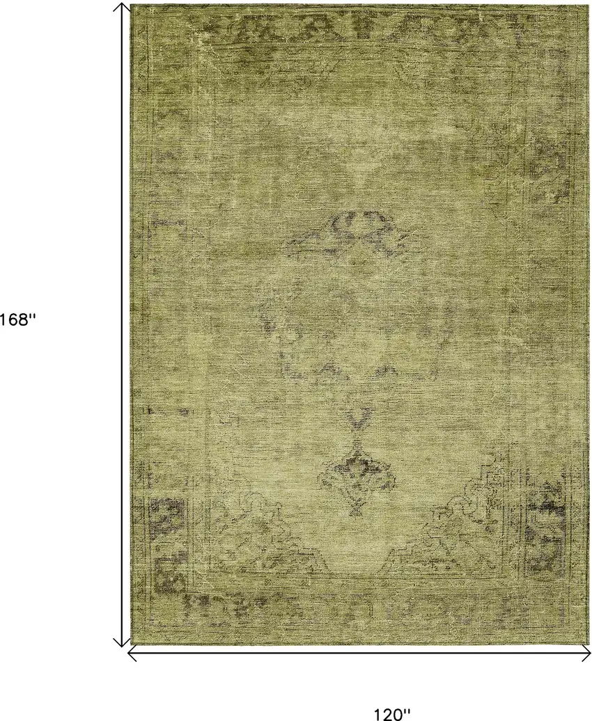 Khaki Brown And Taupe Oriental Washable Indoor Outdoor Area Rug Photo 9