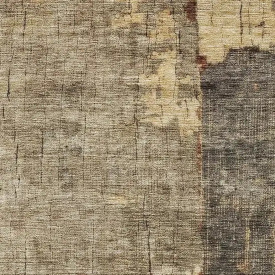 Khaki Gold And Blue Abstract Washable Area Rug With UV Protection Photo 4