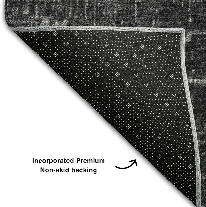 Khaki Gray And Charcoal Ombre Washable Area Rug With UV Protection Photo 7