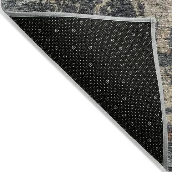 Khaki Gray And Copper Abstract Washable Indoor Outdoor Area Rug Photo 4