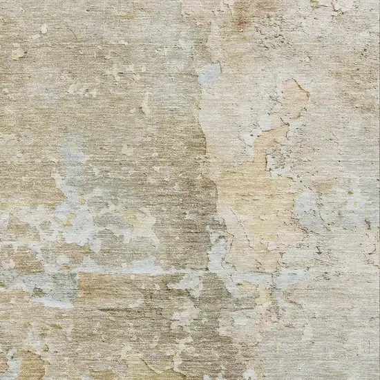 Khaki Gray And Gold Abstract Washable Area Rug With UV Protection Photo 2