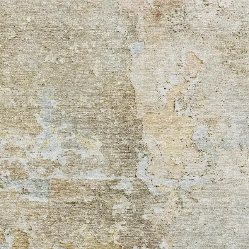 Khaki Gray And Gold Abstract Washable Area Rug With UV Protection Photo 2