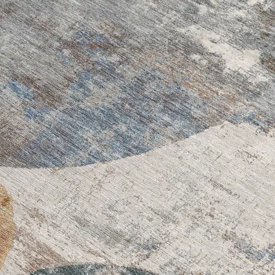 Khaki Gray And Ivory Geometric Washable Indoor Outdoor Area Rug Photo 2