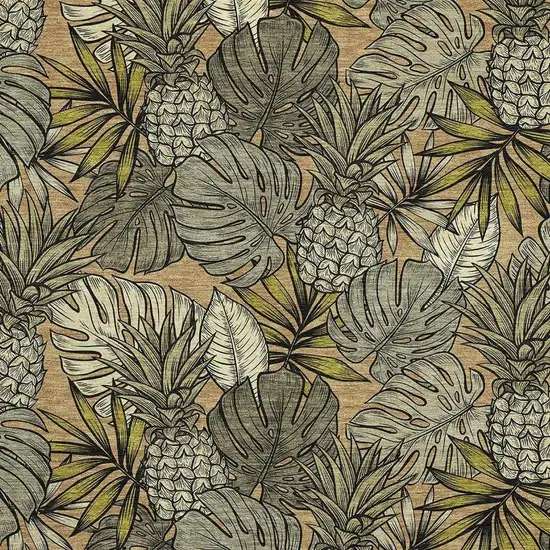 Khaki Gray And Yellow Geometric Washable Area Rug With UV Protection Photo 4