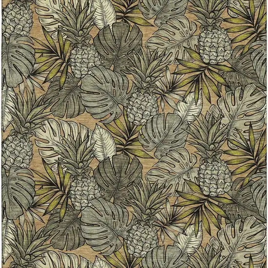 Khaki Gray And Yellow Geometric Washable Area Rug With UV Protection Photo 4