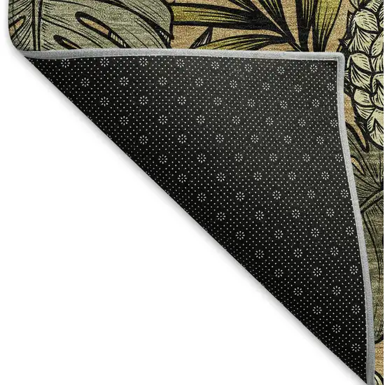 Khaki Gray And Yellow Geometric Washable Area Rug With UV Protection Photo 5